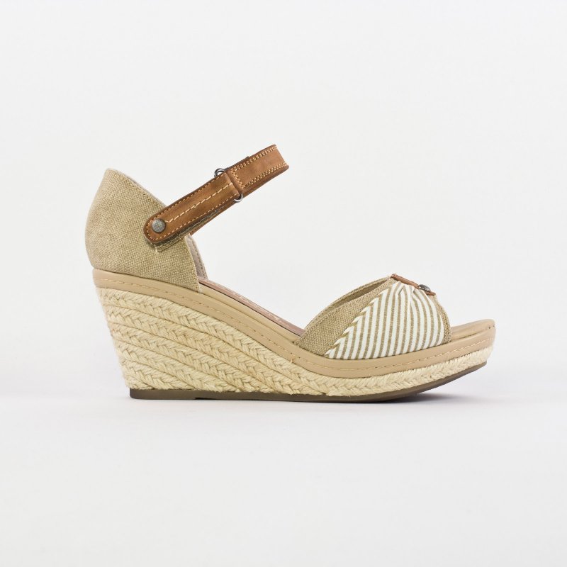 sandales compensees marron femme