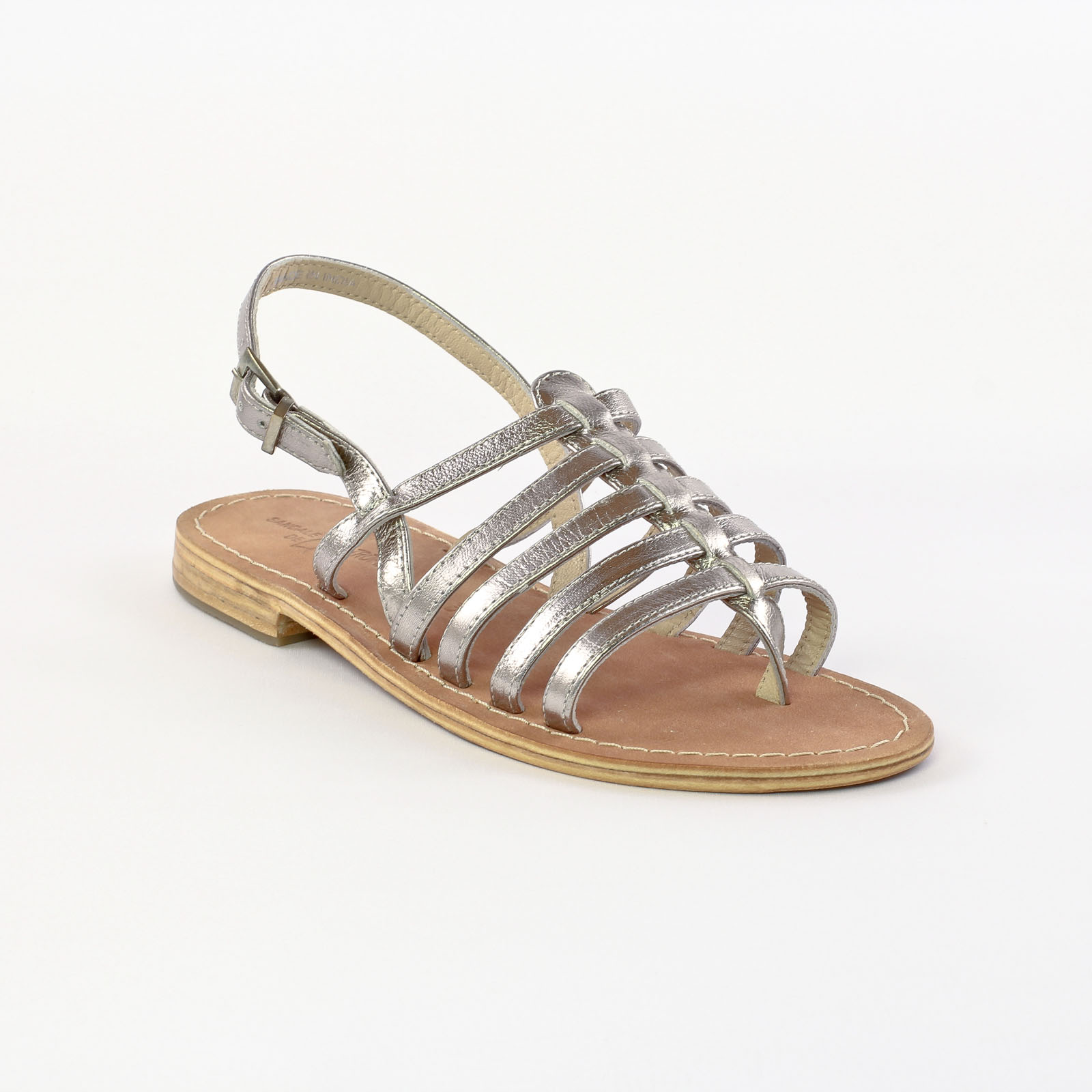 Sandales de la marque Sandale De St Tropez de couleur gris acier . La ...