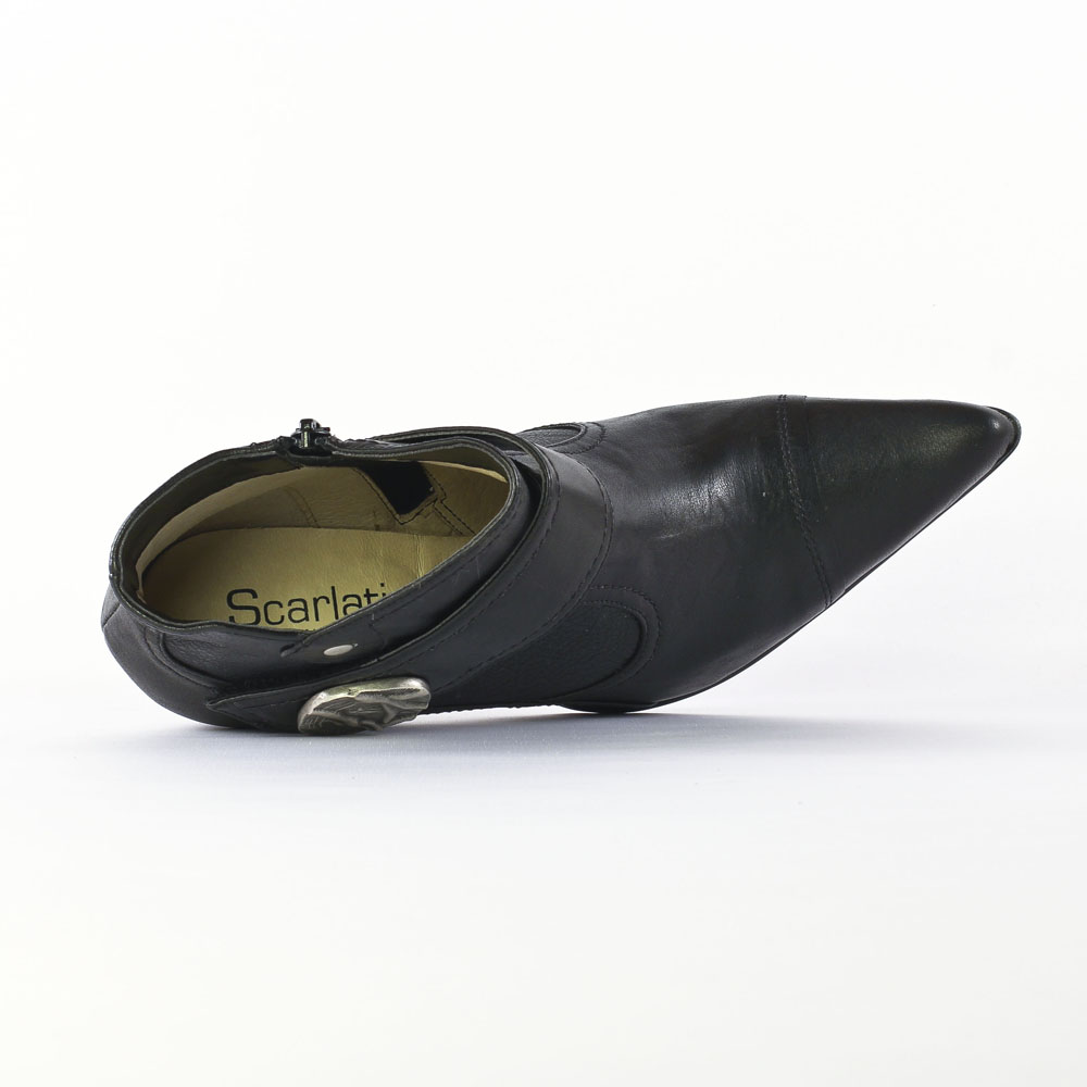 Botte western Old West haute noire à bout pointu pour femme