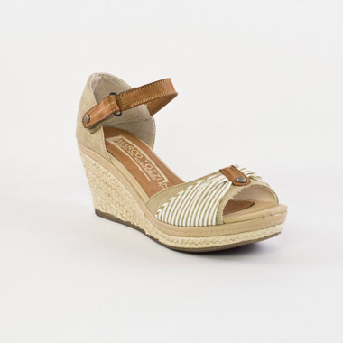 Nu-Pieds Compensés Marco Tozzi 28376 Dune, vue principale de la chaussure femme