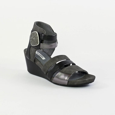 Nu-Pieds Compensés Fugitive Giga Anthracite, vue principale de la chaussure femme