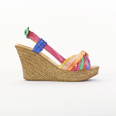 nu-pieds compensés multicolore mode femme printemps été - Photo Produit 3