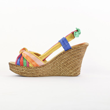 nu-pieds compensés multicolore mode femme printemps été - Photo Produit 2