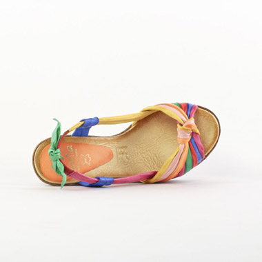 nu-pieds compensés multicolore mode femme printemps été - Photo Produit 4