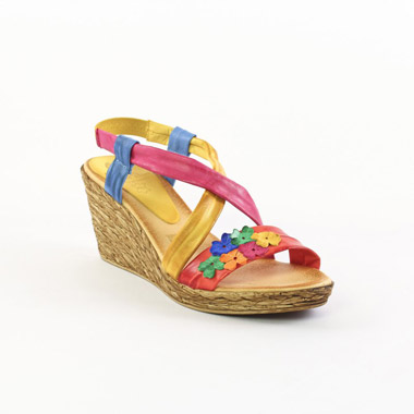 Nu-Pieds Compensés Marila 8020 Multicolore, vue principale de la chaussure femme