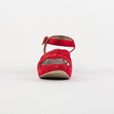 nu-pieds compensés rouge mode femme printemps été - Photo Produit 6