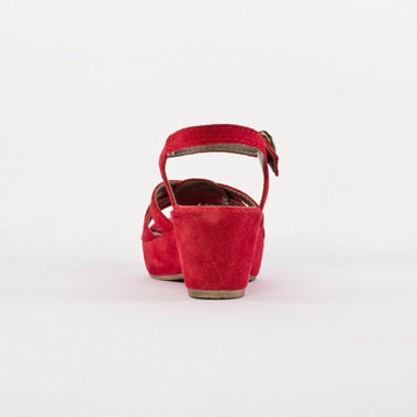 nu-pieds compensés rouge mode femme printemps été - Photo Produit 5
