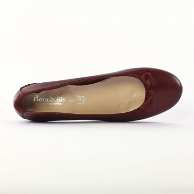ballerines rouge bordeaux mode femme automne hiver - Photo Produit 4