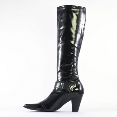 botte noir brillante femme