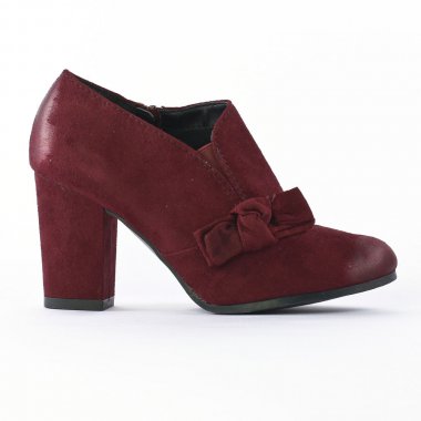 low boots rouge bordeaux mode femme automne hiver - Photo Produit 2