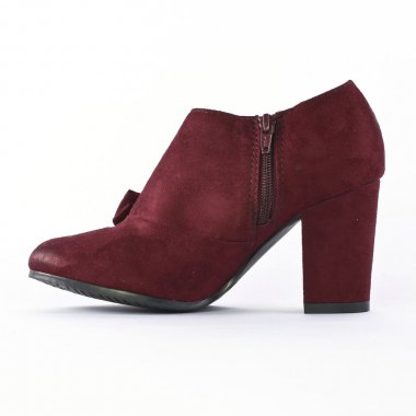 low boots rouge bordeaux mode femme automne hiver - Photo Produit 3