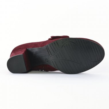 low boots rouge bordeaux mode femme automne hiver - Photo Produit 5