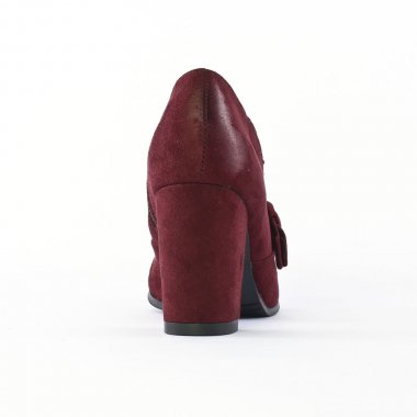 low boots rouge bordeaux mode femme automne hiver - Photo Produit 7