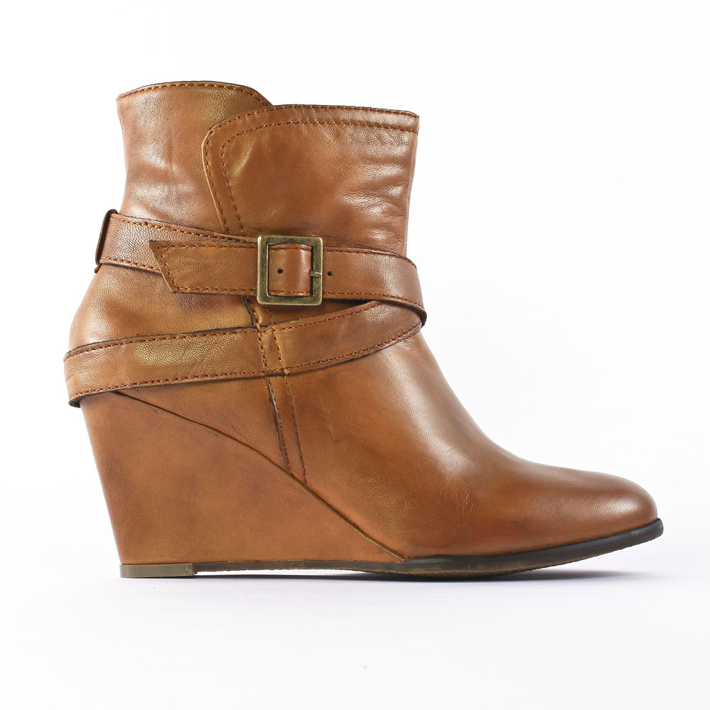 Spm Neta Cuoio bottine compensees marron clair automne hiver chez TROIS PAR 3