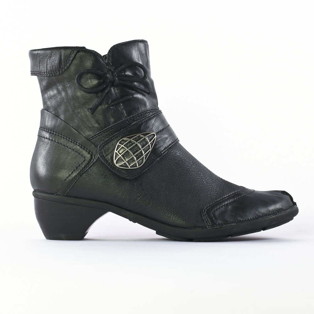 Bottines FUGITIVE En Cuir Noir - Taille 38, Très Bon état, Talon Bas