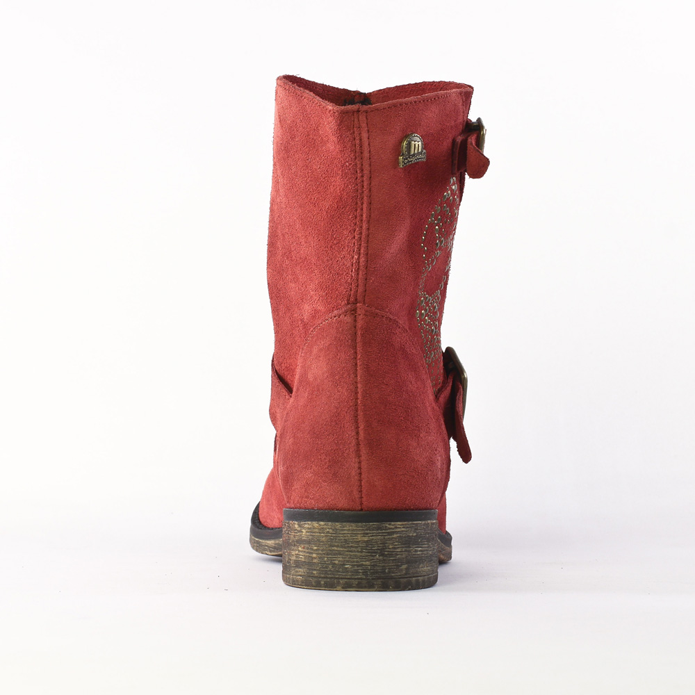 bottines femme rouge bordeaux