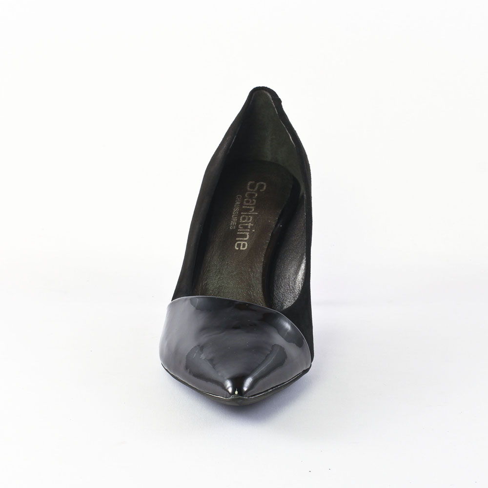 Escarpins Femme Fugitive Taille 39 - Noir Et Or, Cuir, Talon Bas Plateforme - Neuf Avec Boîte