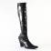 bottes chaussettes noir vernis mode femme automne hiver vue 1